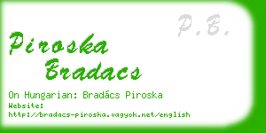 piroska bradacs business card