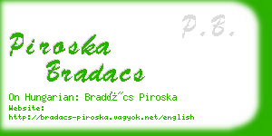 piroska bradacs business card